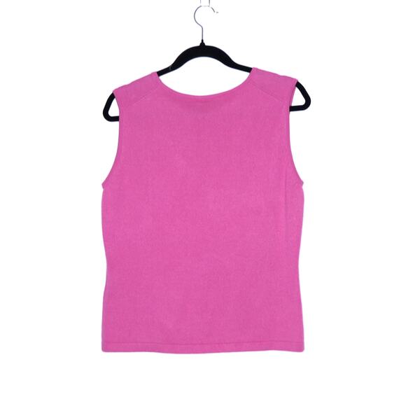 FJALL Cashmere Tank Sweater Pink Round Neck Lightweight Casual Women's XL - Picture 2 of 10